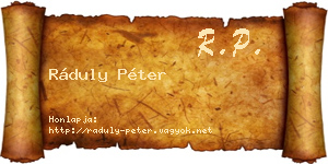 Ráduly Péter névjegykártya